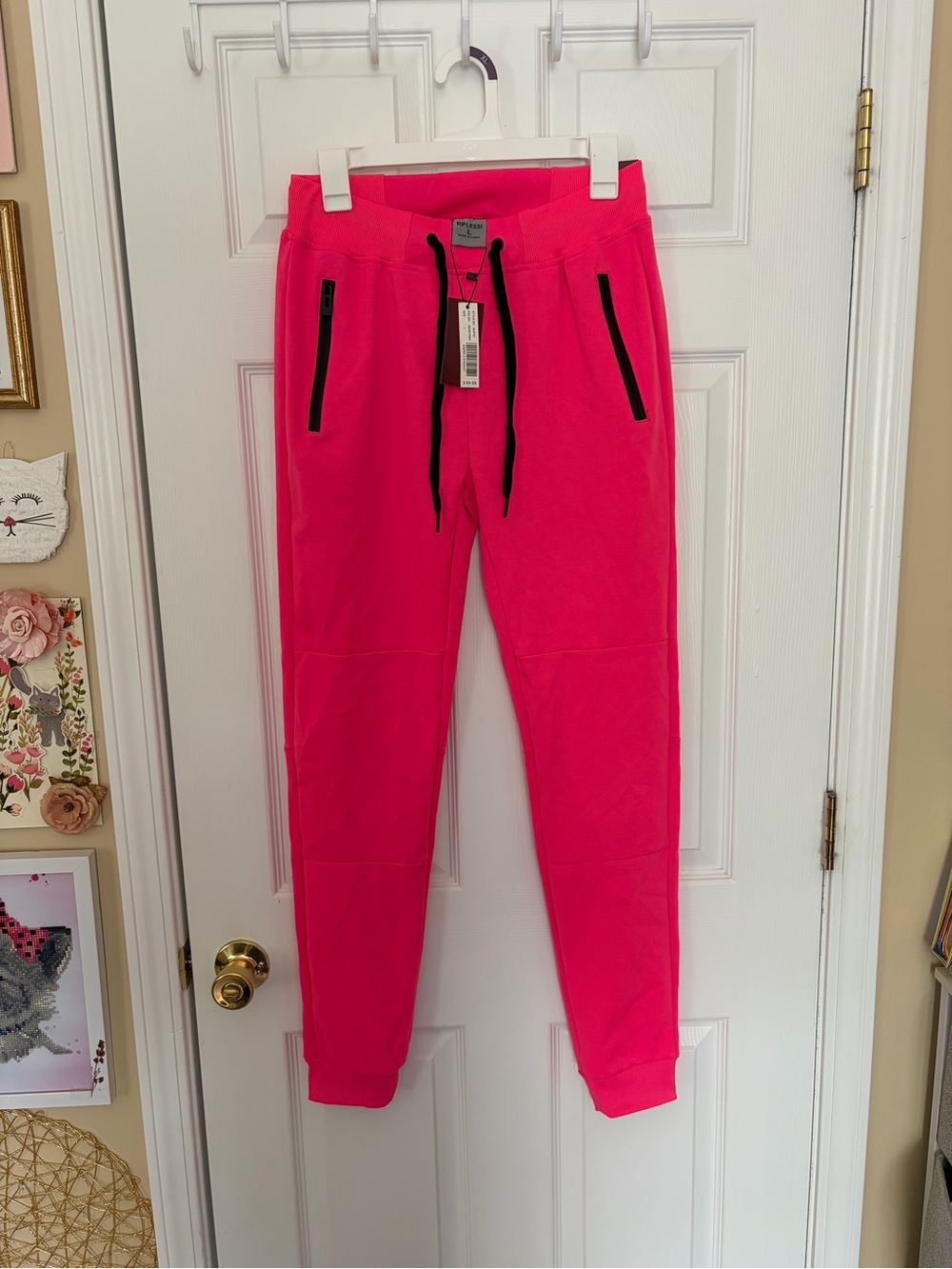 Riflessi neon pink jogger pants